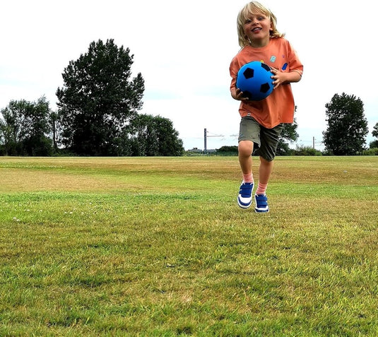 Fun Sport 20cm Football Indoor/Outdoor BLUE Soft Sponge Foam Soccer Ball Size 5 - happygetfit.com