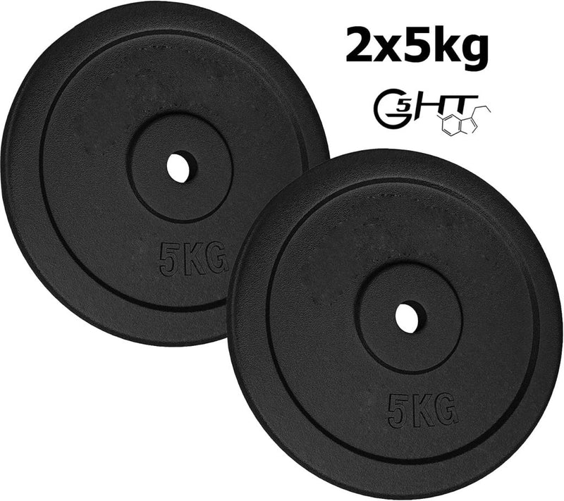 Load image into Gallery viewer, G5 HT SPORT Halterschijven van gietijzer, gatdiameter: 25 mm, voor sportschool en thuisgymnastiek, 0,5 tot 20 kg, voor halters en lange halters - happygetfit.com
