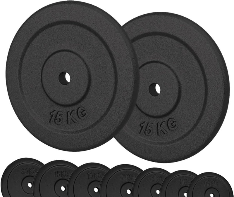 Load image into Gallery viewer, G5 HT SPORT Halterschijven van gietijzer, gatdiameter: 25 mm, voor sportschool en thuisgymnastiek, 0,5 tot 20 kg, voor halters en lange halters - happygetfit.com
