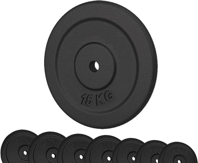 Load image into Gallery viewer, G5 HT SPORT Halterschijven van gietijzer, gatdiameter: 25 mm, voor sportschool en thuisgymnastiek, 0,5 tot 20 kg, voor halters en lange halters - happygetfit.com
