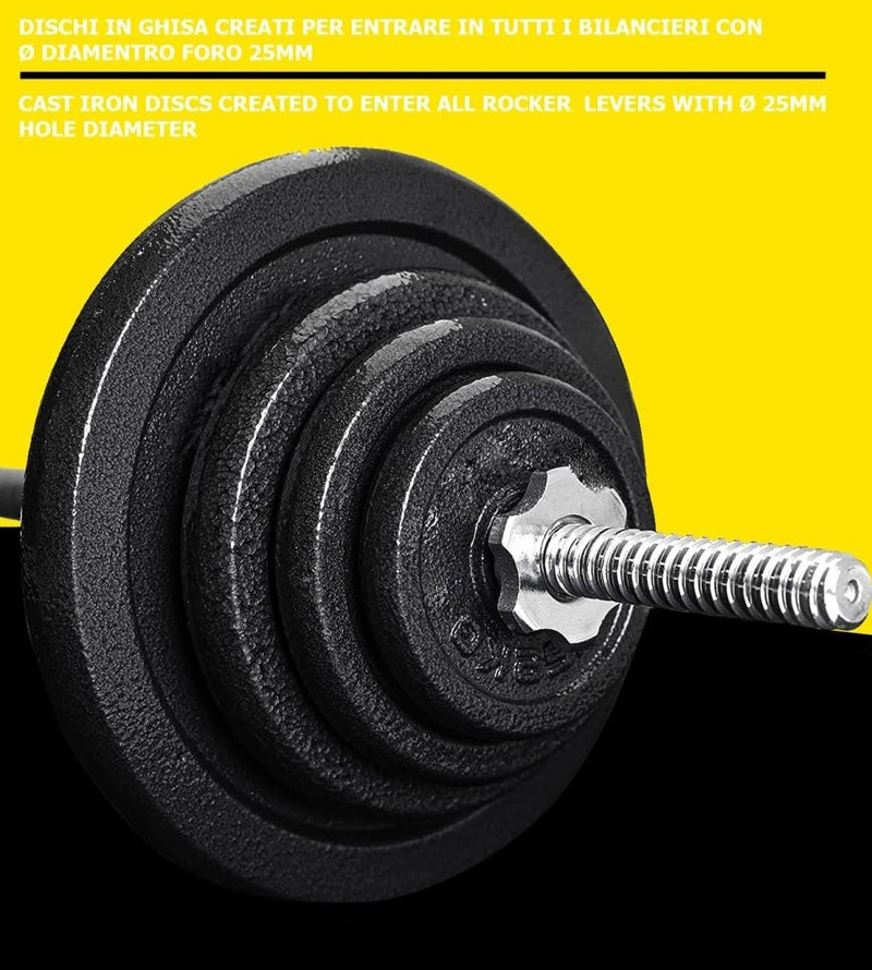 Load image into Gallery viewer, G5 HT SPORT Halterschijven van gietijzer, gatdiameter: 25 mm, voor sportschool en thuisgymnastiek, 0,5 tot 20 kg, voor halters en lange halters - happygetfit.com
