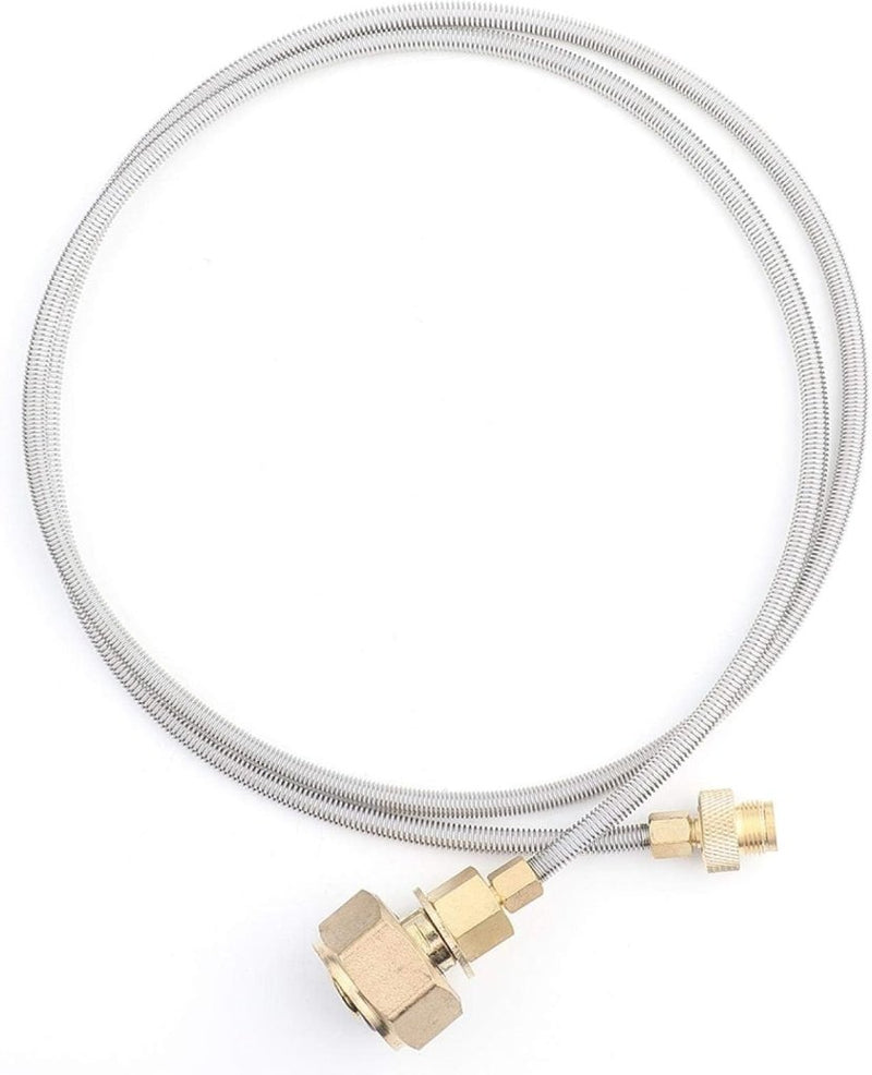 Bild im Galerie-Viewer laden, Gasfles adapter met koperen aansluiting en nylon slang van 110 cm voor campingkooktoestellen – LPG adapter – kampeerbenodigdheden - happygetfit.com
