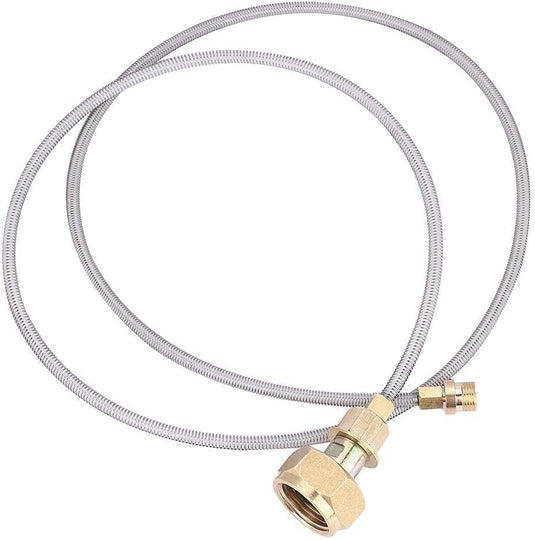 Gasfles adapter met koperen aansluiting en nylon slang van 110 cm voor campingkooktoestellen – LPG adapter – kampeerbenodigdheden - happygetfit.com