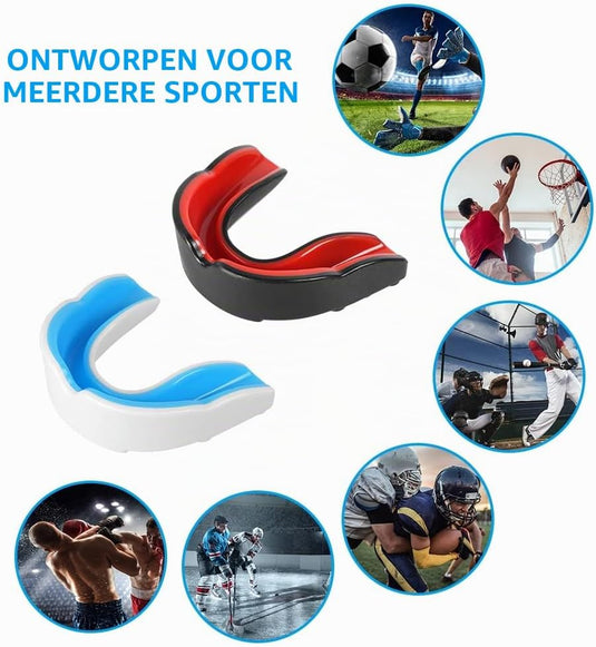 Gebitsbeschermers kinderen 2 stuks van schokabsorberend EVA met aanpasbare pasvorm en opbergdoos – bitje – boksmondbeschermer - happygetfit.com