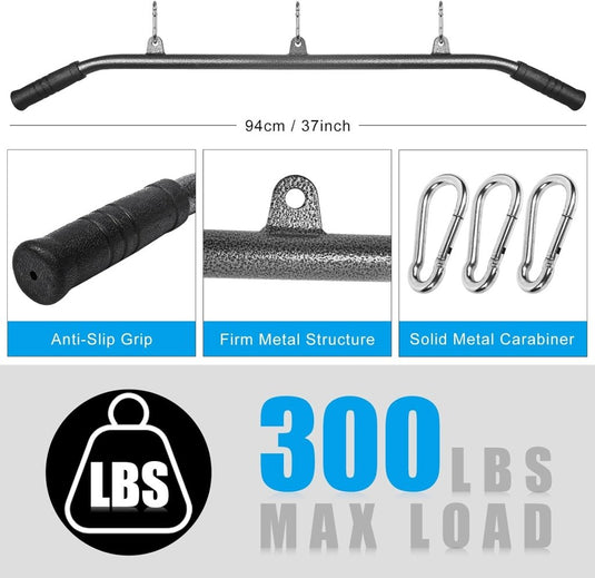 Gebogen lat pulldown bar met EVA handgrepen tot 136 kg – kabelstang – fitness accessoire - happygetfit.com