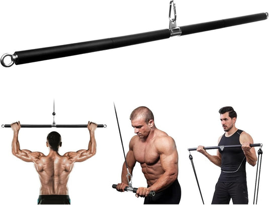 Gebogen lat pulldown bar met EVA handgrepen tot 136 kg – kabelstang – fitness accessoire - happygetfit.com