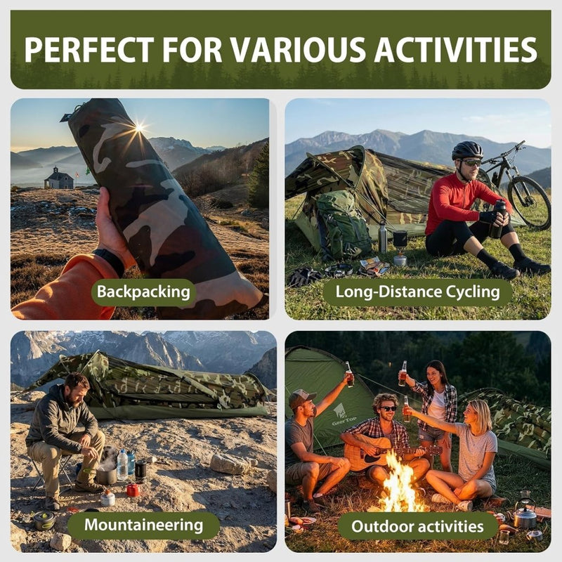 Laad afbeelding in Galerijviewer, GEERTOP Ultralight Single Person Bivy Tent for Camp Waterproof 1 Man Tent for Camping Hiking Backpacking Hunting Outdoor Survival Gear - Easy Set Up - happygetfit.com
