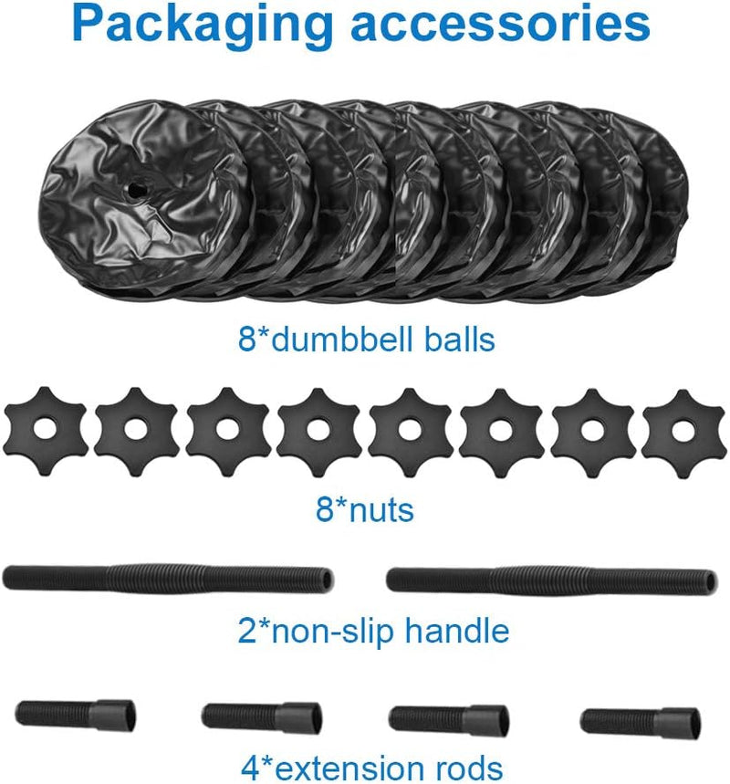 Laad afbeelding in Galerijviewer, gewichten set 6/8/16kg 2 in 1 halters verstelbaar, halterset fitness, Water Dumbbells, travel dumbebll - happygetfit.com

