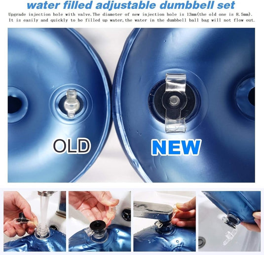 gewichten set 6/8/16kg 2 in 1 halters verstelbaar, halterset fitness, Water Dumbbells, travel dumbebll - happygetfit.com