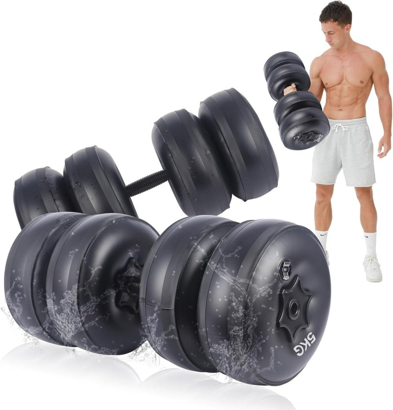 Laad afbeelding in Galerijviewer, gewichten set 6/8/16kg 2 in 1 halters verstelbaar, halterset fitness, Water Dumbbells, travel dumbebll - happygetfit.com
