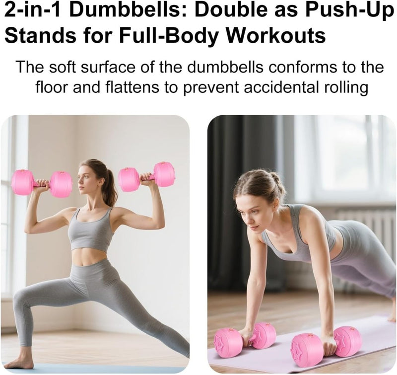 Laad afbeelding in Galerijviewer, gewichten set 6/8/16kg 2 in 1 halters verstelbaar, halterset fitness, Water Dumbbells, travel dumbebll - happygetfit.com
