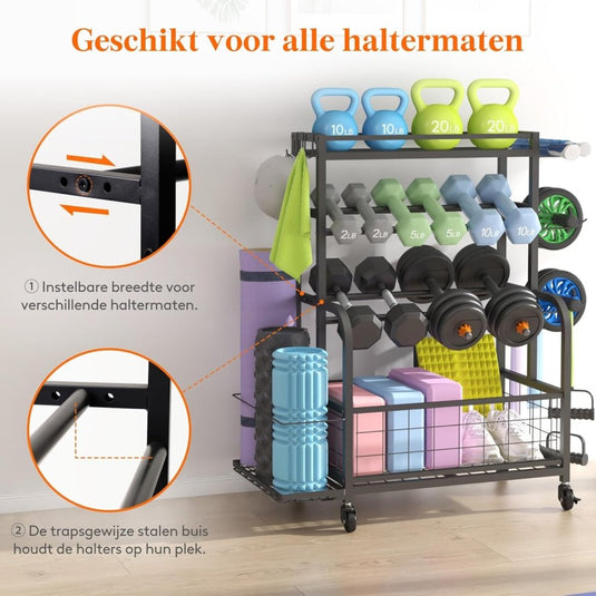 🏋️‍♂️ Gewichtenrek voor thuisgym – alles georganiseerd, klaar voor actie - happygetfit.com