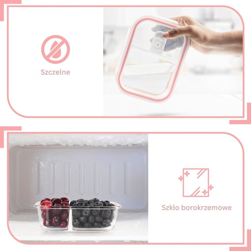 Laad afbeelding in Galerijviewer, Glazen meal prep bakjes set van 5 met 2 vakken - happygetfit.com
