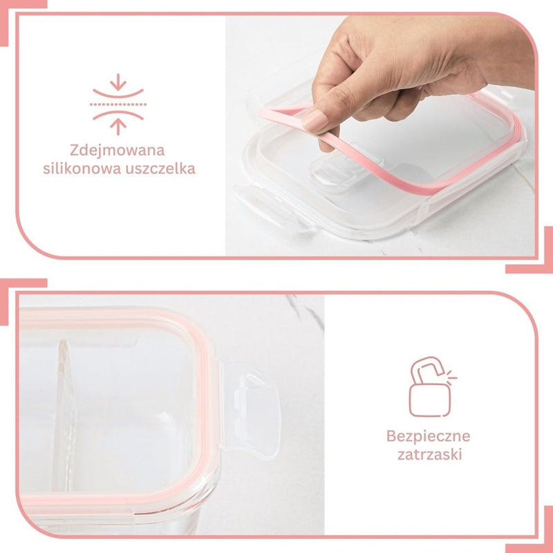 Laad afbeelding in Galerijviewer, Glazen meal prep bakjes set van 5 met 2 vakken - happygetfit.com
