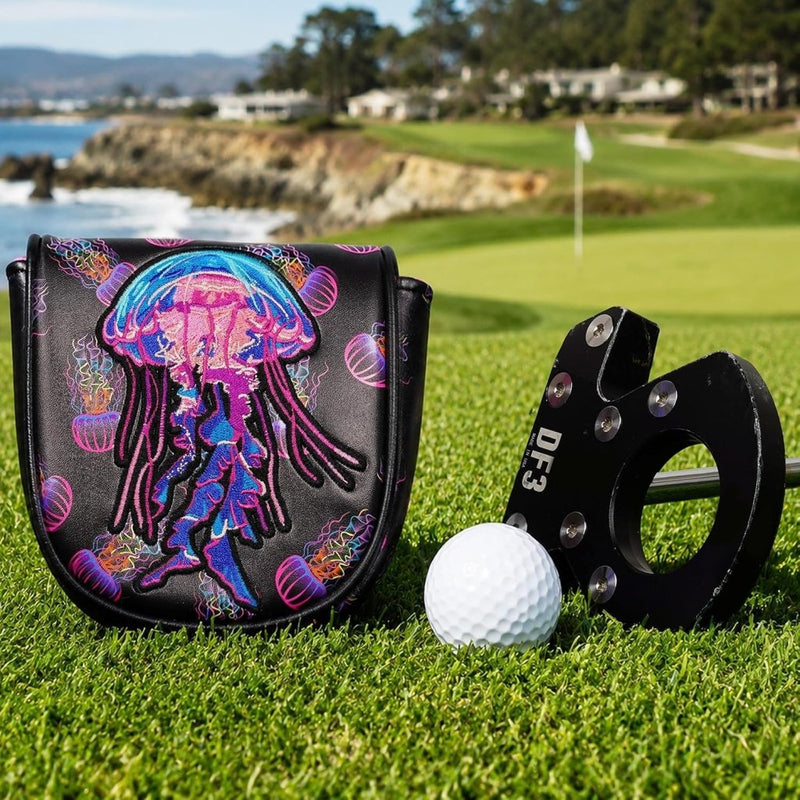 Carica immagine in Galleria Viewer, Golf club headcover met kleurrijke kwallenborduring voor driver, fairway wood en hybrid – golf headcover – clubbeschermer - happygetfit.com
