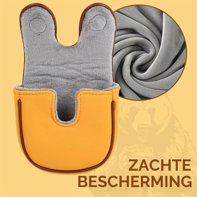 Chargez l'image dans la visionneuse de la galerie, Golf putter beschermhoes met bierdrinkende beer borduurwerk voor DF3 hamerputters – mallet headcover – putterbescherming - happygetfit.com
