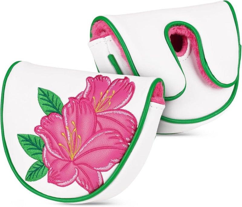 Chargez l'image dans la visionneuse de la galerie, Golf putter beschermhoes met bloemenborduurwerk en magneetsluiting voor hamerputters – mallet headcover – golfuitrusting - happygetfit.com
