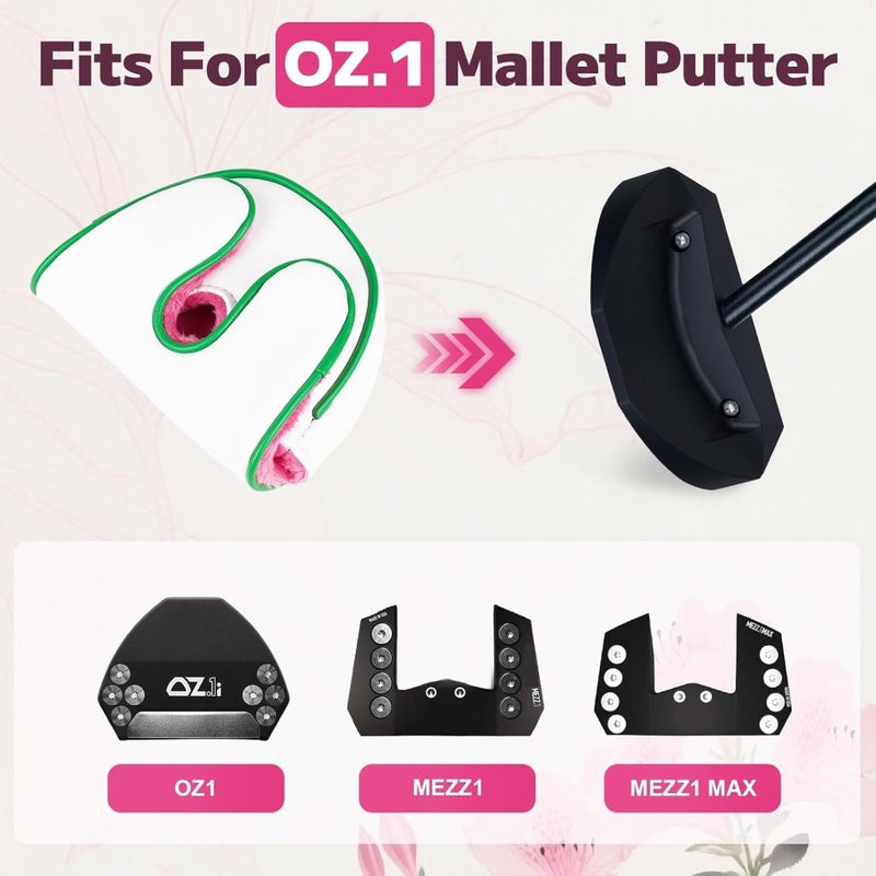 Chargez l'image dans la visionneuse de la galerie, Golf putter beschermhoes met bloemenborduurwerk en magneetsluiting voor hamerputters – mallet headcover – golfuitrusting - happygetfit.com
