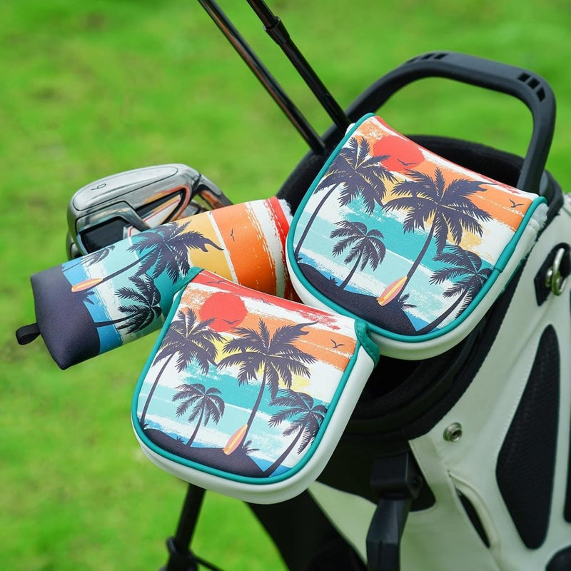 Laden Sie das Bild in Galerie -Viewer, Golf putter beschermhoes met magnetische sluiting 16,8 x 13 cm van kunstleer – putter headcover – golfclub bescherming - happygetfit.com
