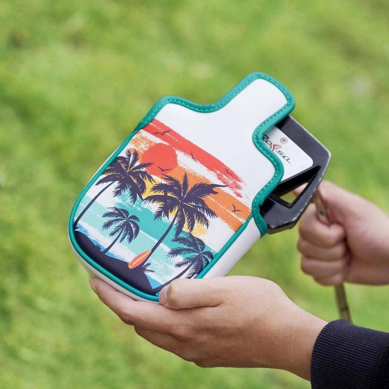 Chargez l'image dans la visionneuse de la galerie, Golf putter beschermhoes van kunstleer met magnetische sluiting voor half mallet putters – puttercover – golfclubhoes - happygetfit.com
