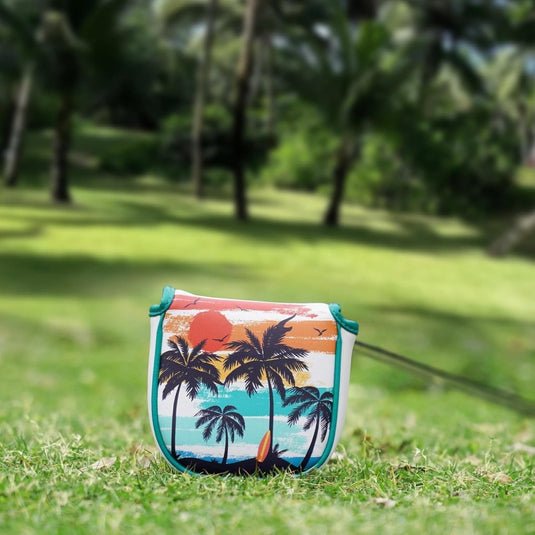 Golf putter beschermhoes van kunstleer met magnetische sluiting voor half mallet putters – puttercover – golfclubhoes - happygetfit.com