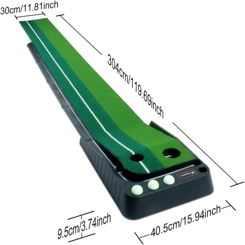 Load image into Gallery viewer, Golf Putting Trainer (3 ballen gratis), Golfmat met Retourbaan en Automatische Functie Oefen Binnen en Buiten voor Beginners en Amateur - happygetfit.com
