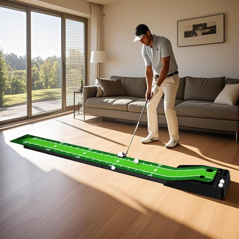 Load image into Gallery viewer, Golf Putting Trainer (3 ballen gratis), Golfmat met Retourbaan en Automatische Functie Oefen Binnen en Buiten voor Beginners en Amateur - happygetfit.com
