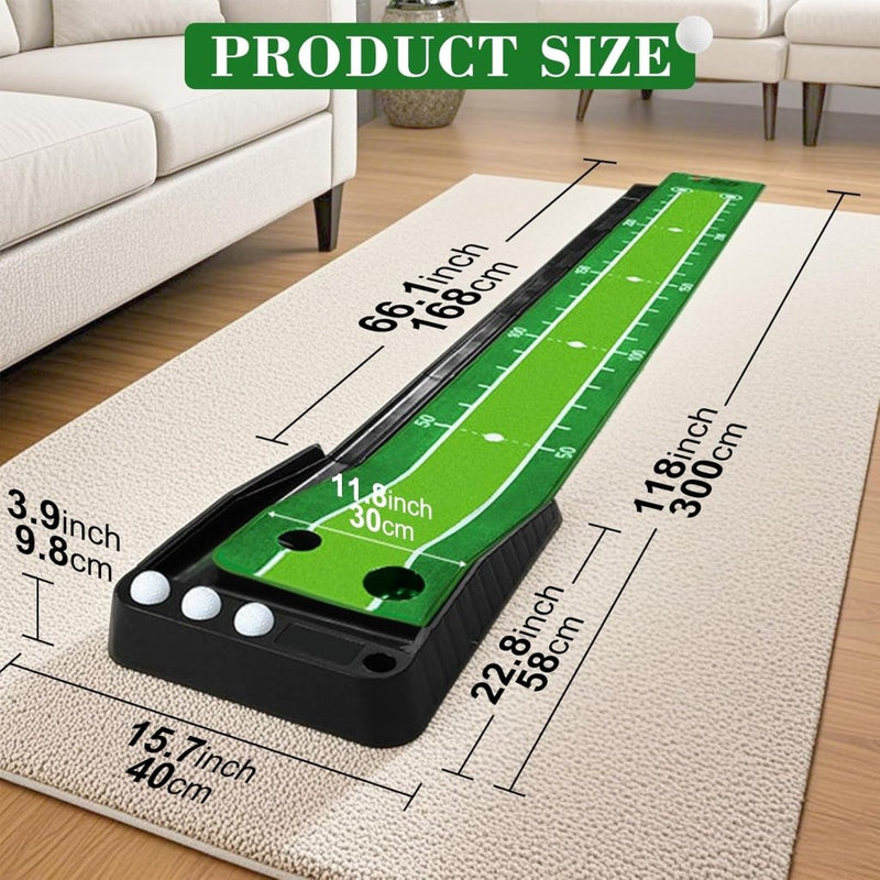 Load image into Gallery viewer, Golf Putting Trainer (3 ballen gratis), Golfmat met Retourbaan en Automatische Functie Oefen Binnen en Buiten voor Beginners en Amateur - happygetfit.com
