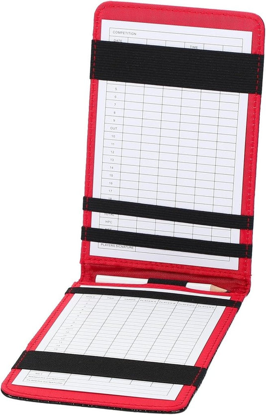Golf scorekaarthouder 18 x 11 cm van PU-leer zwart – scorecard houder – golf accessoires - happygetfit.com