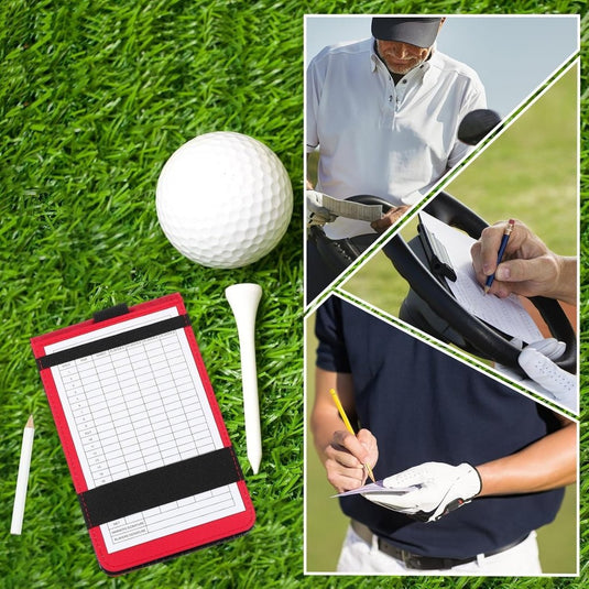 Golf scorekaarthouder 18 x 11 cm van PU-leer zwart – scorecard houder – golf accessoires - happygetfit.com