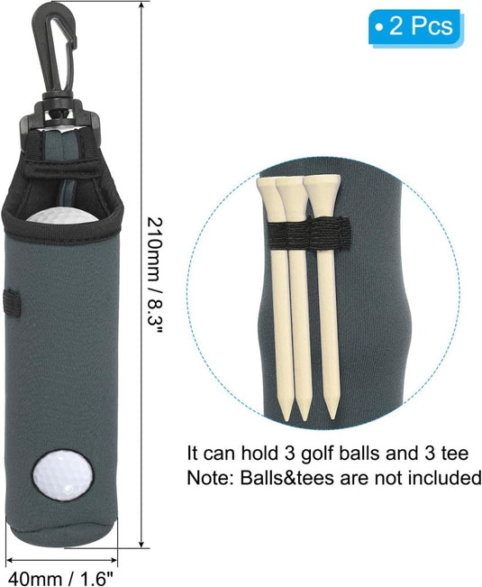 Golfbal houder van neopreen voor 3 ballen en 3 tees lichtroze – golfbal draagtas – golf accessoires - happygetfit.com