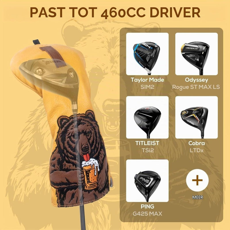 Chargez l'image dans la visionneuse de la galerie, Golfclub beschermhoes met bierdrinkende beer borduurwerk voor drivers tot 460cc – driver headcover – golfartikelen - happygetfit.com
