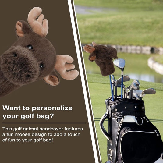Golfclub beschermhoes met pluche elandontwerp voor 460cc drivers – dierenhoes – golfclubaccessoires - happygetfit.com