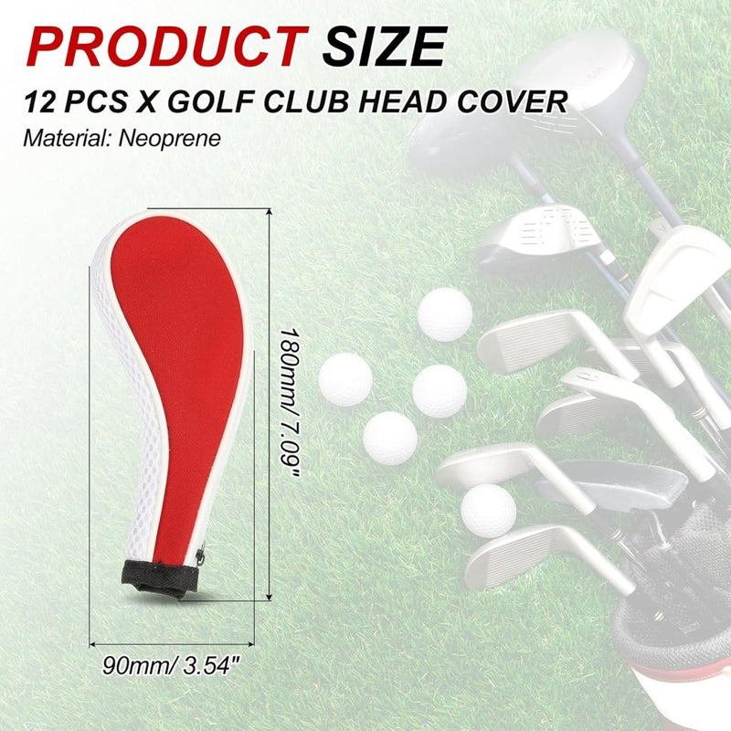 Chargez l'image dans la visionneuse de la galerie, Golfclub beschermhoezen 12 stuks 13 x 7 cm van neopreen – golfijzer bescherming – clubhead covers - happygetfit.com
