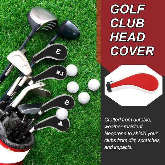 Golfclub beschermhoezen 12 stuks 13 x 7 cm van neopreen – golfijzer bescherming – clubhead covers - happygetfit.com