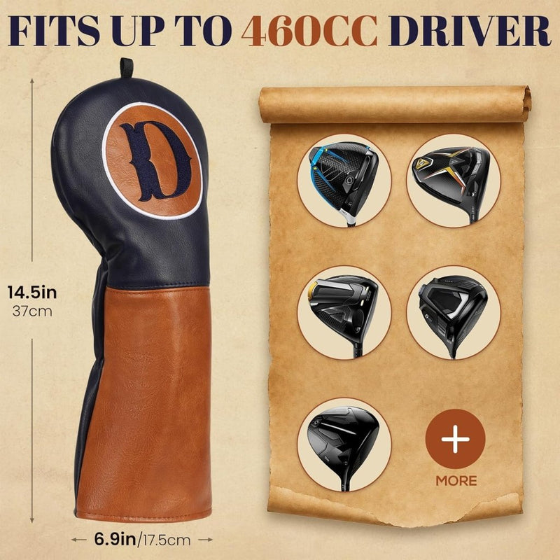 Load image into Gallery viewer, Golfclub hoofdhoezen 3 stuks van kunstleer voor driver fairway en hybrid – golfheadcovers – clubbescherming - happygetfit.com
