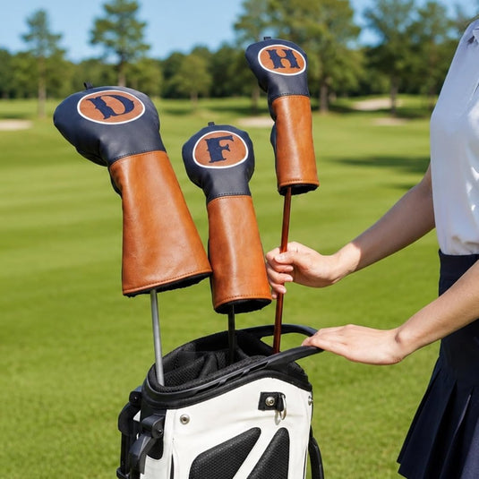 Golfclub hoofdhoezen 3 stuks van kunstleer voor driver fairway en hybrid – golfheadcovers – clubbescherming - happygetfit.com