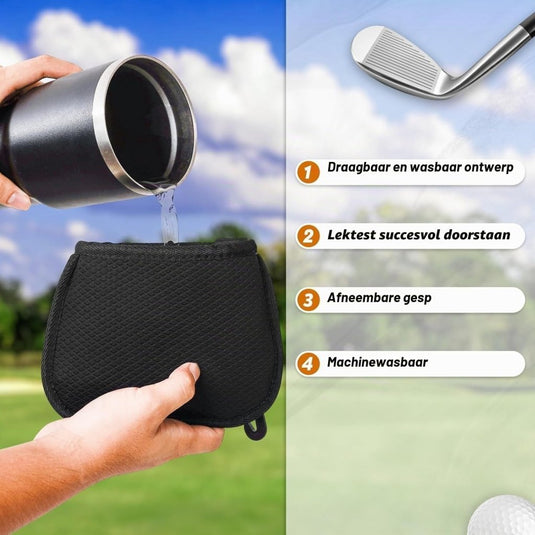 Golfclub reinigingszak met waterdichte binnenlaag en afneembare clip – golfbalreiniger – golfonderhoud - happygetfit.com