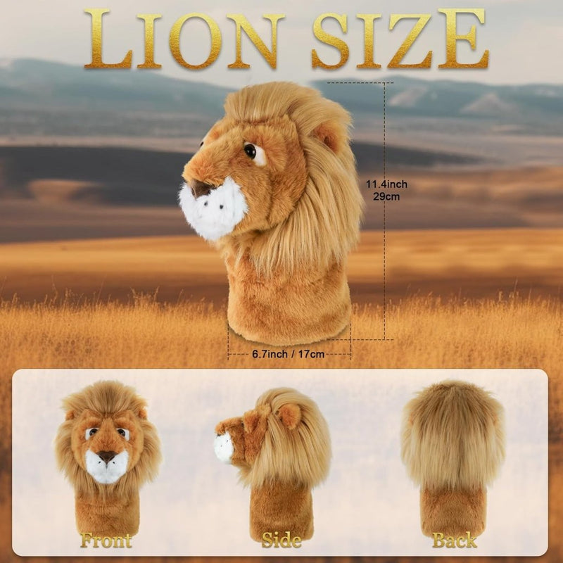 Chargez l'image dans la visionneuse de la galerie, Golfclubhoes leeuw voor driver en wood, pluche headcover, golfcadeau - happygetfit.com
