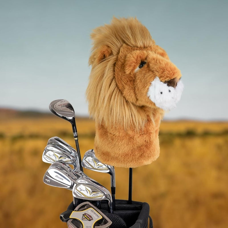 Chargez l'image dans la visionneuse de la galerie, Golfclubhoes leeuw voor driver en wood, pluche headcover, golfcadeau - happygetfit.com

