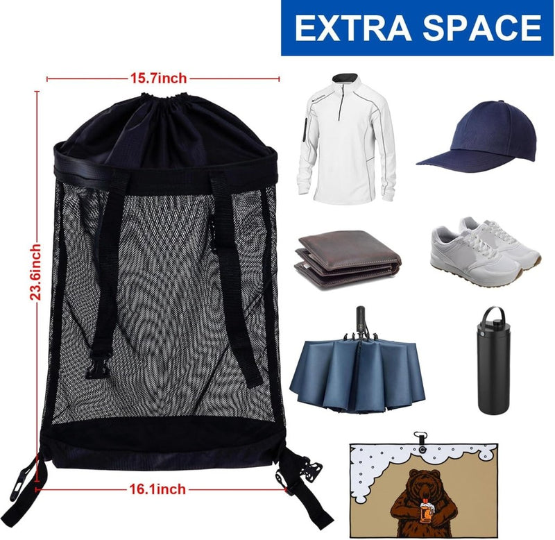 Chargez l'image dans la visionneuse de la galerie, Golfkar opbergtas van stevig polyester met gaas en verstelbare bevestigingsriemen – golfkar organizer – golfopslag - happygetfit.com
