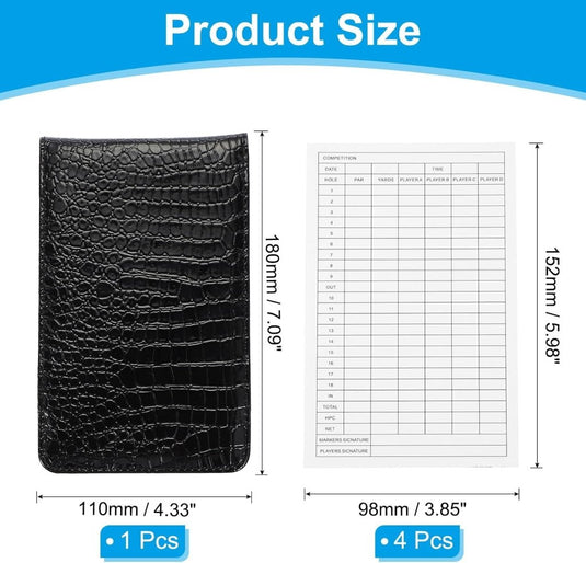 Golfscorekaarthouder van PU leer 18 x 11 cm met 4 scorebladen – yardage boekje – golfscore registratie - happygetfit.com