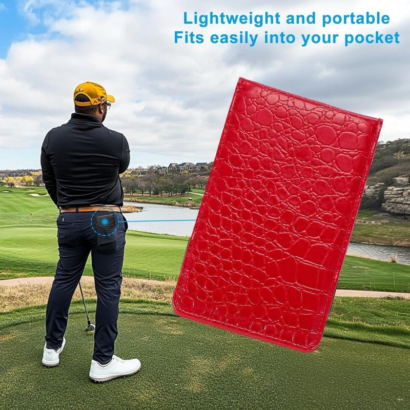 Load image into Gallery viewer, Golfscorekaarthouder van PU leer 18 x 11 cm met 4 scorebladen – yardage boekje – golfscore registratie - happygetfit.com

