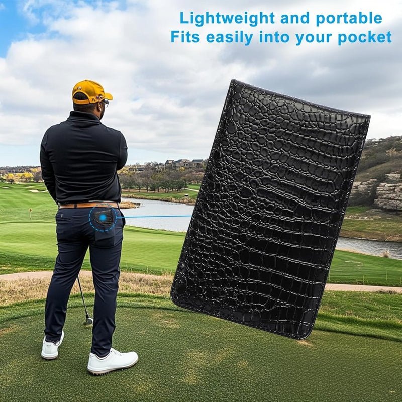 Load image into Gallery viewer, Golfscorekaarthouder van PU leer 18 x 11 cm met 4 scorebladen – yardage boekje – golfscore registratie - happygetfit.com
