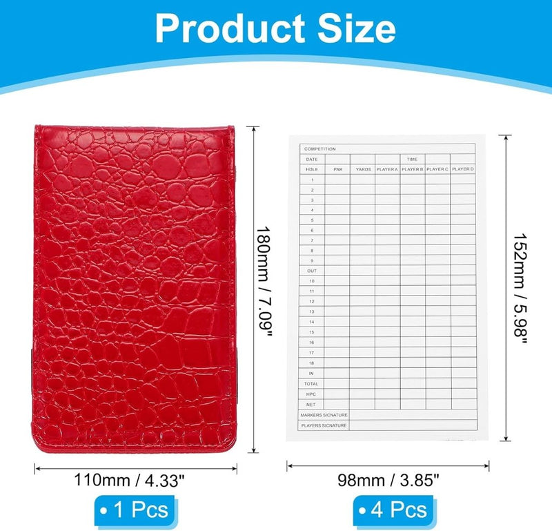 Load image into Gallery viewer, Golfscorekaarthouder van PU leer 18 x 11 cm met 4 scorebladen – yardage boekje – golfscore registratie - happygetfit.com
