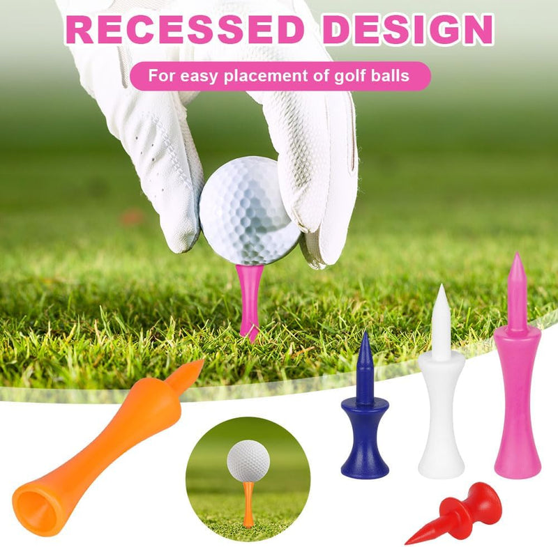 Load image in Gallery Viewer, Golftees 84 stuks van stevig kunststof in 7 verschillende hoogtes van 25 tot 70 mm – golfpinnetjes – afslagtraining - happygetfit.com
