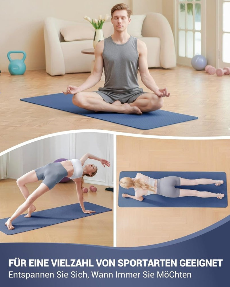 Laad afbeelding in Galerijviewer, Good Nite Yogamat, Gymnastiek, Pilates Oefenmat voor vrouwen, antislip, dik 6 mm met draagriem, Tpe, 183 x 61 x 0,6 cm - happygetfit.com
