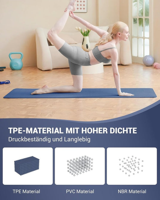 Good Nite Yogamat, Gymnastiek, Pilates Oefenmat voor vrouwen, antislip, dik 6 mm met draagriem, Tpe, 183 x 61 x 0,6 cm - happygetfit.com