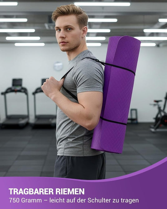 Good Nite Yogamat, Gymnastiek, Pilates Oefenmat voor vrouwen, antislip, dik 6 mm met draagriem, Tpe, 183 x 61 x 0,6 cm - happygetfit.com