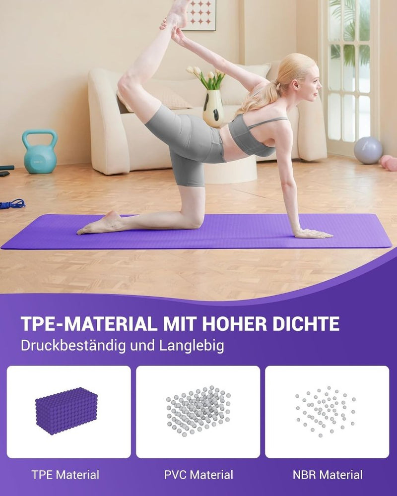 Laad afbeelding in Galerijviewer, Good Nite Yogamat, Gymnastiek, Pilates Oefenmat voor vrouwen, antislip, dik 6 mm met draagriem, Tpe, 183 x 61 x 0,6 cm - happygetfit.com

